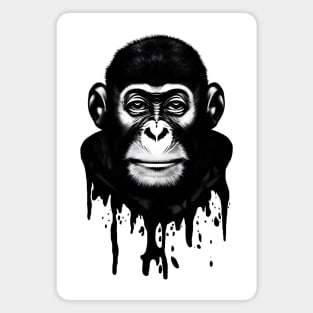 B&W chimp illustration, Printed Truth Gift Idea! Magnet